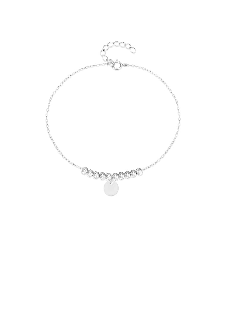 925 Sterling Silver Simple and Fashion Geometric Round Bead Bracelet