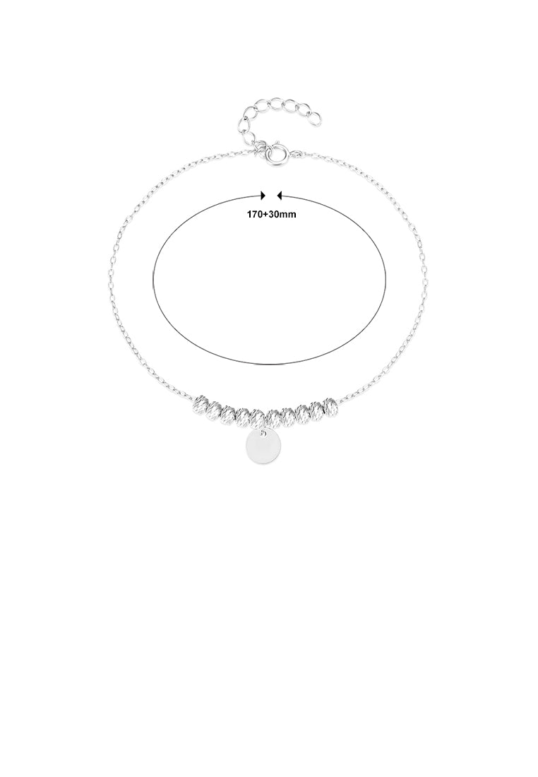 925 Sterling Silver Simple and Fashion Geometric Round Bead Bracelet