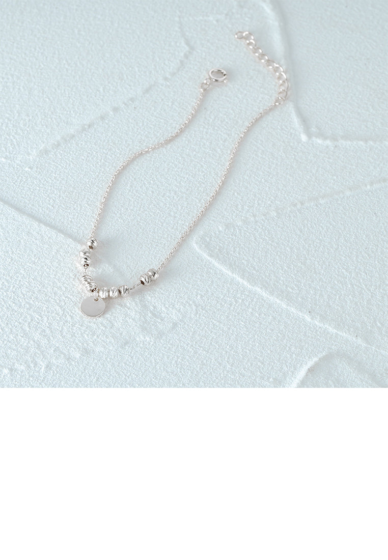 925 Sterling Silver Simple and Fashion Geometric Round Bead Bracelet