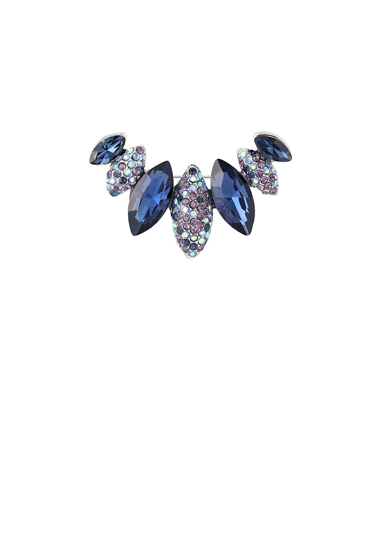Fashion Temperament Blue Water Drop-shaped Geometric Brooch with Cubic Zirconia - Luxurious Look