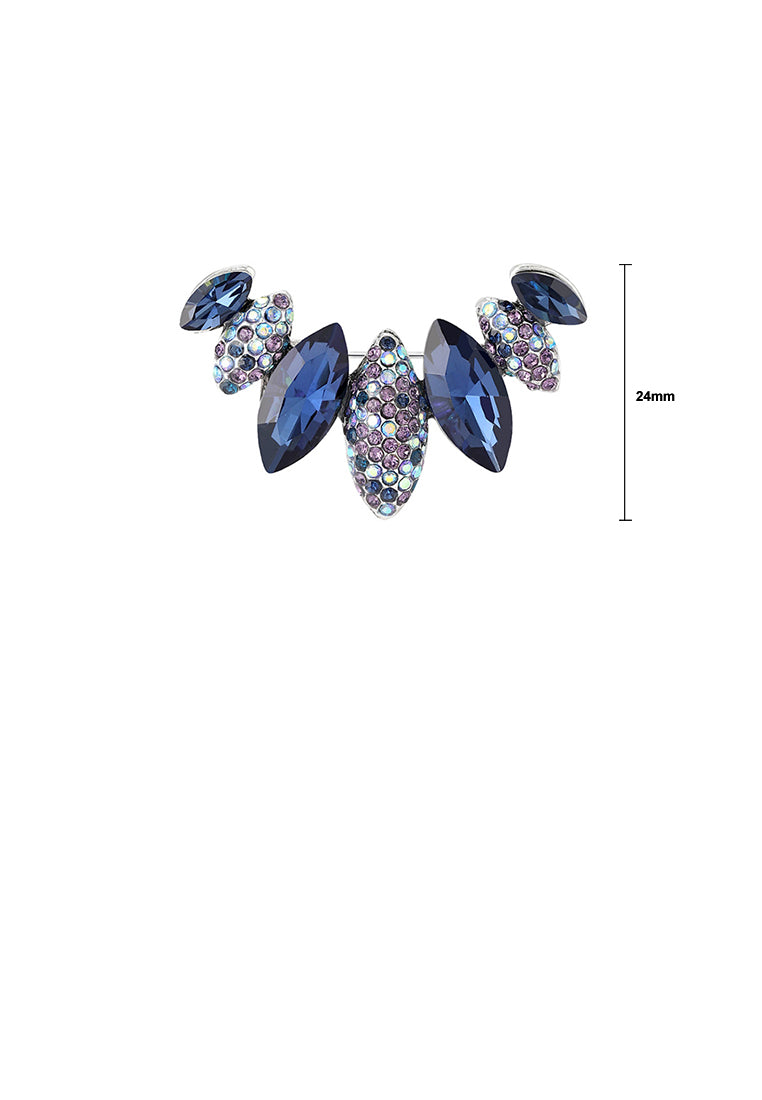 Fashion Temperament Blue Water Drop-shaped Geometric Brooch with Cubic Zirconia - Luxurious Look