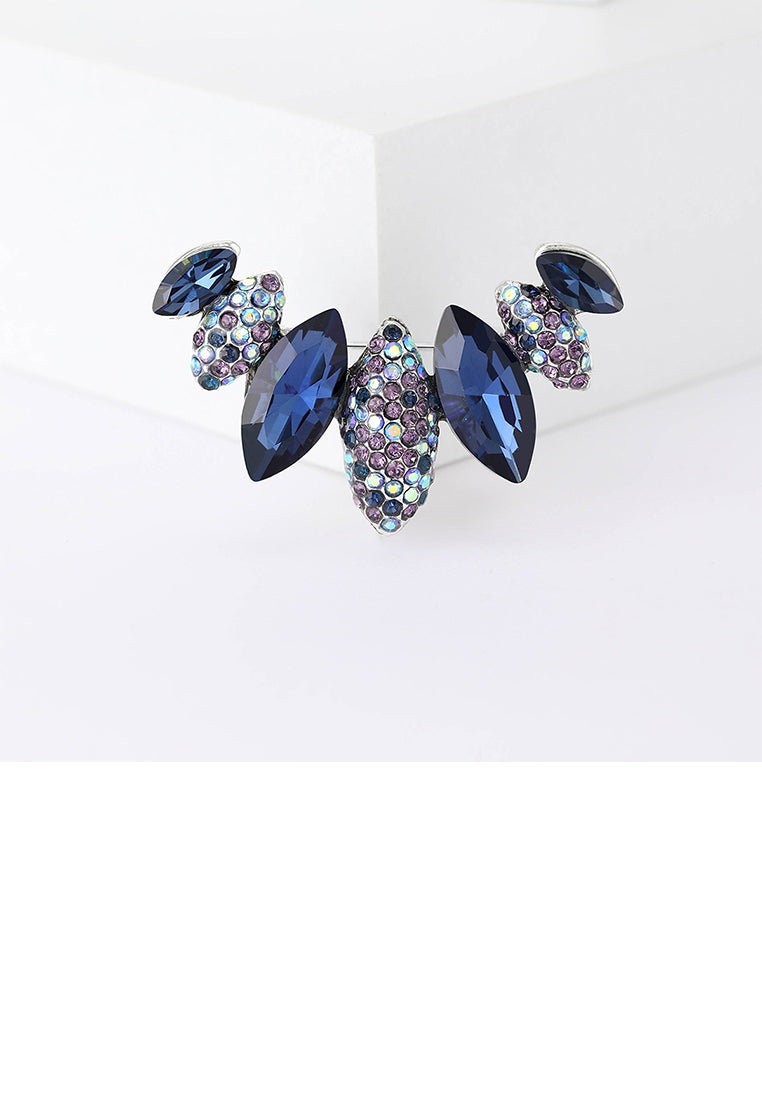 Fashion Temperament Blue Water Drop-shaped Geometric Brooch with Cubic Zirconia - Luxurious Look
