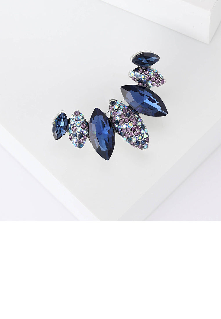 Fashion Temperament Blue Water Drop-shaped Geometric Brooch with Cubic Zirconia - Luxurious Look