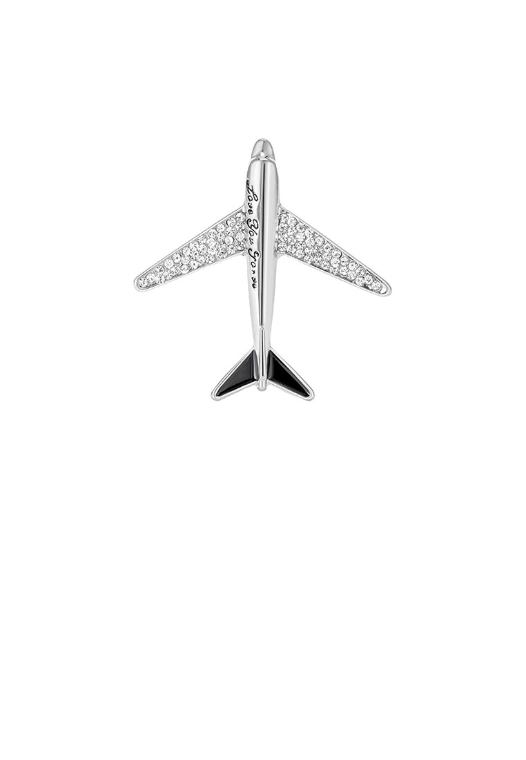 Fashion and Simple Airplane Shaped Brooch with Cubic Zirconia - Luxurious Look
