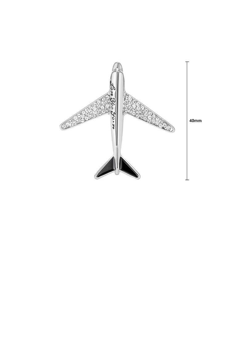 Fashion and Simple Airplane Shaped Brooch with Cubic Zirconia - Luxurious Look