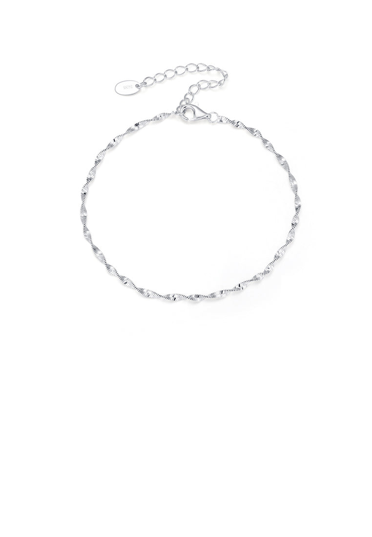 925 Sterling Silver Fashion Simple Corrugated Geometric Bracelet