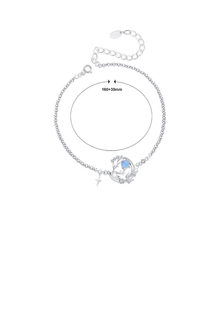 925 Sterling Silver Fashion Temperament Elk Bracelet with Cubic Zirconia - Luxurious Look