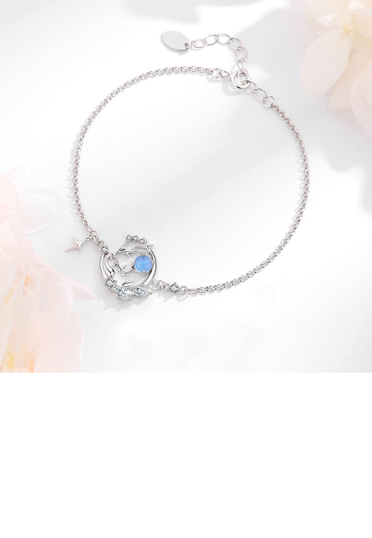 925 Sterling Silver Fashion Temperament Elk Bracelet with Cubic Zirconia - Luxurious Look