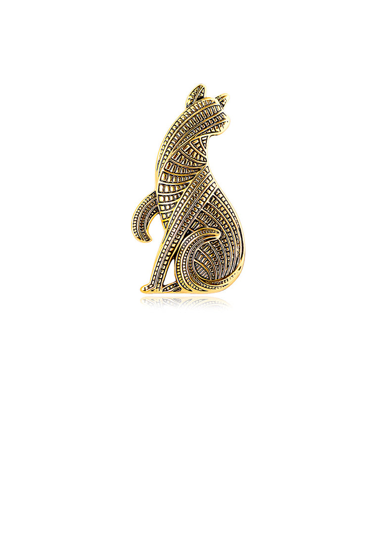 Fashion and Simple Plated Gold Cat Brooch