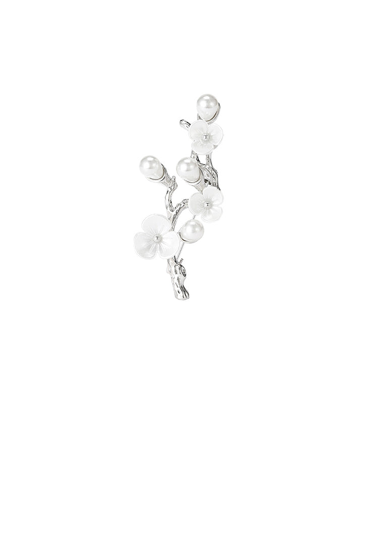 Fashion and Elegant Plum Imitation Pearl Brooch - Luxurious Look