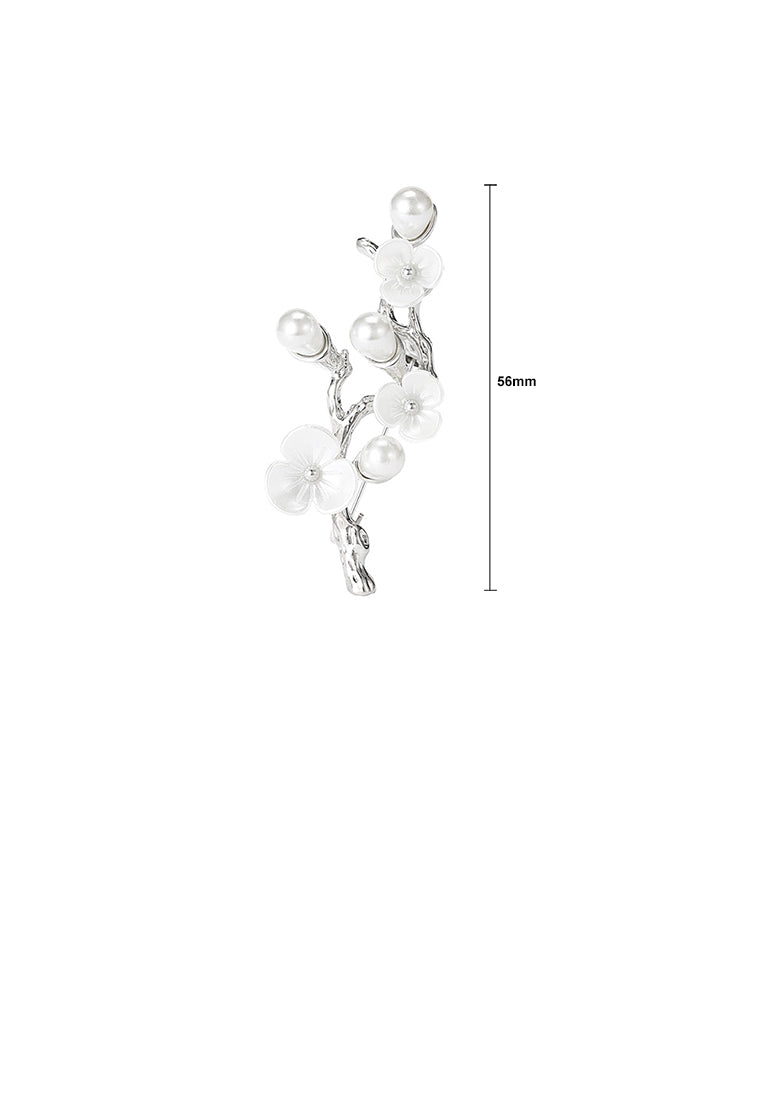Fashion and Elegant Plum Imitation Pearl Brooch - Luxurious Look