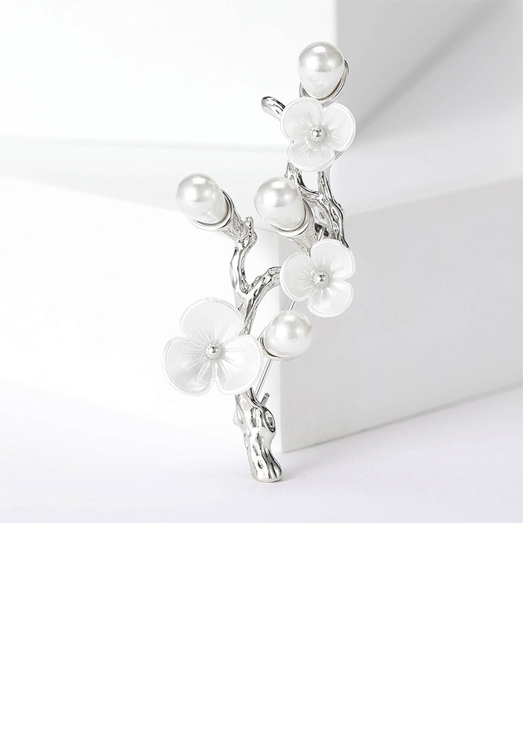 Fashion and Elegant Plum Imitation Pearl Brooch - Luxurious Look