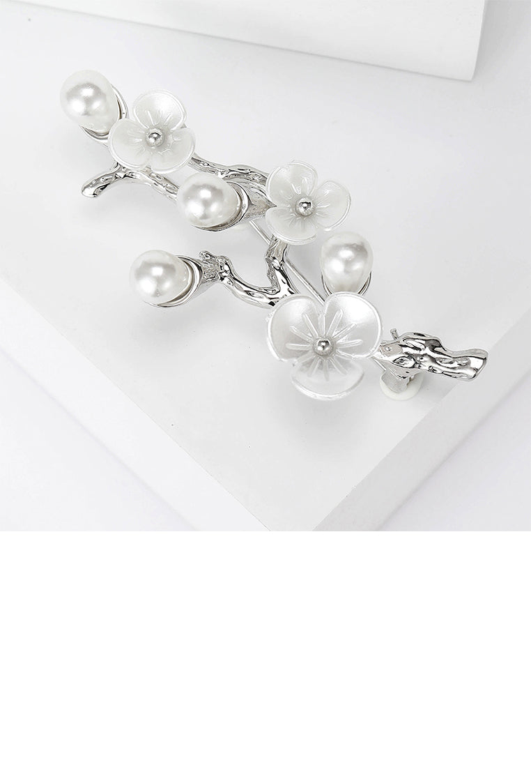 Fashion and Elegant Plum Imitation Pearl Brooch - Luxurious Look