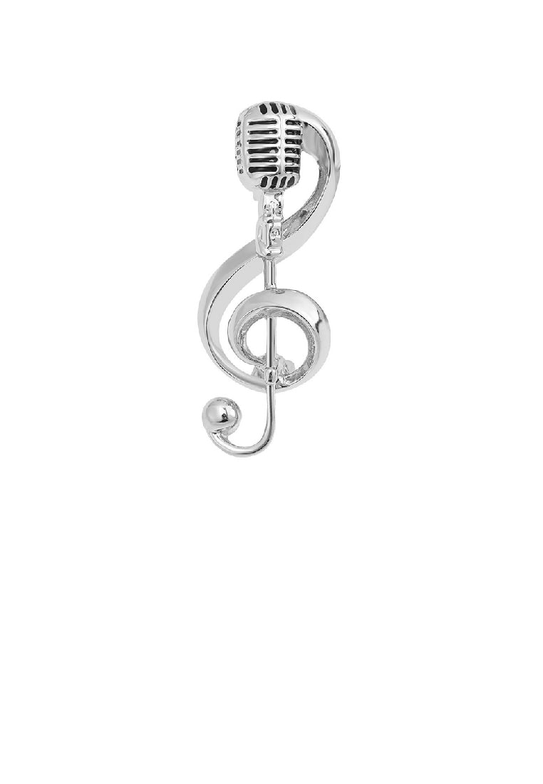Fashion Creative Microphone Musical Note Brooch