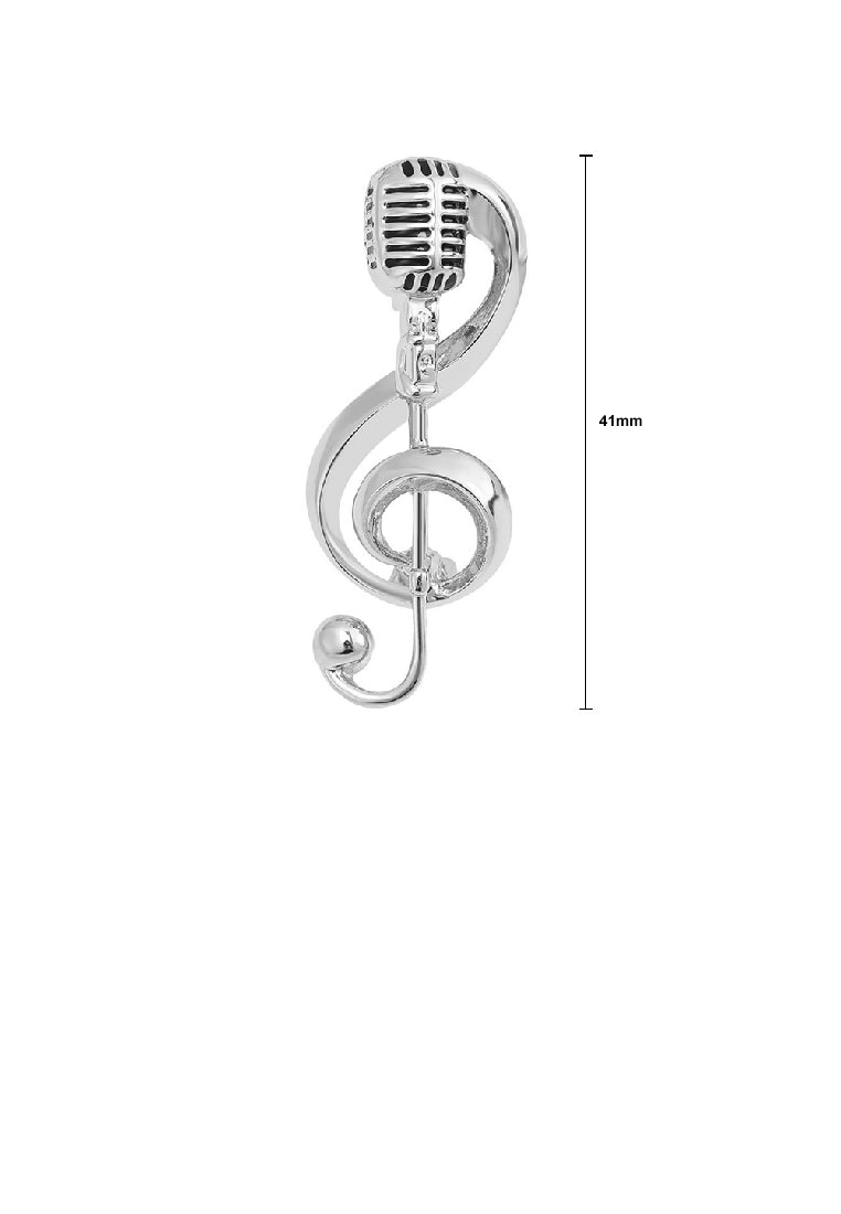 Fashion Creative Microphone Musical Note Brooch