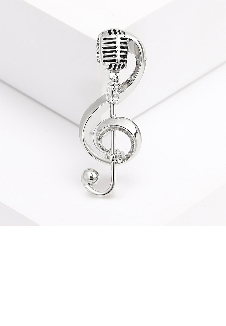 Fashion Creative Microphone Musical Note Brooch