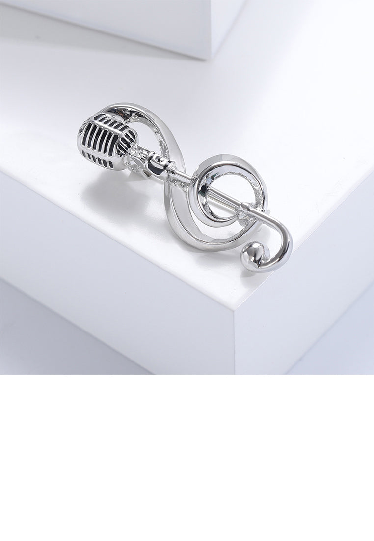Fashion Creative Microphone Musical Note Brooch