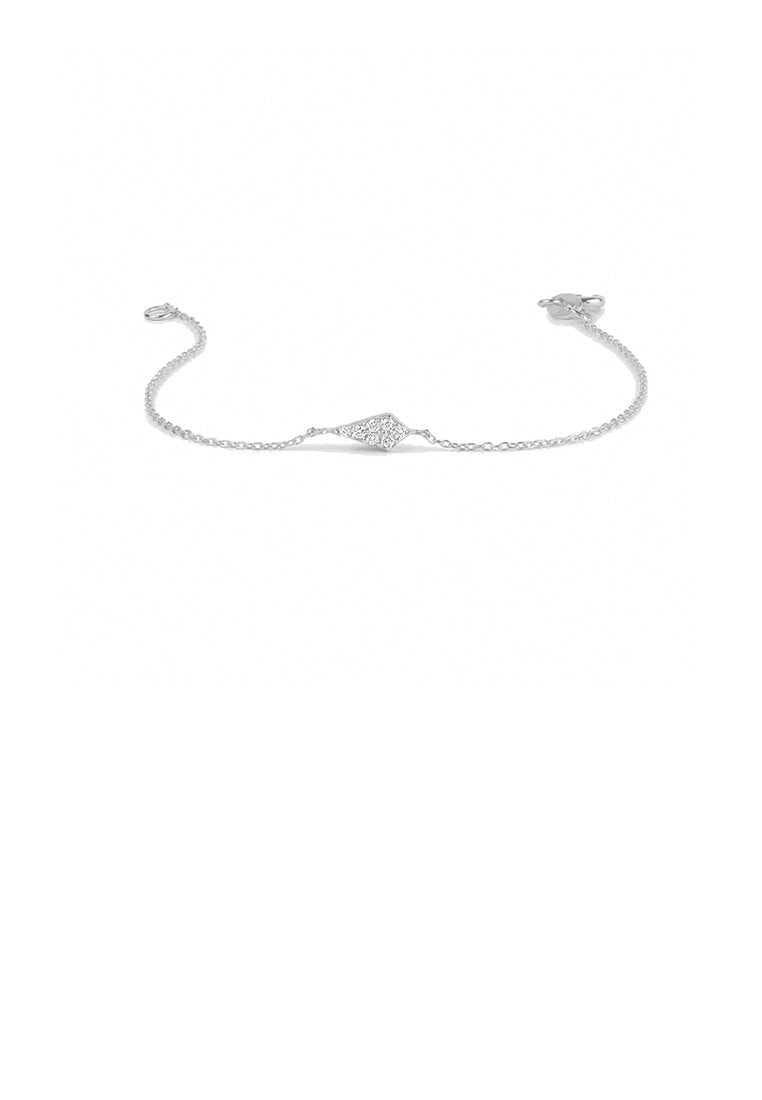 925 Sterling Silver Simple Fashion Geometric Diamond Bracelet with Cubic Zirconia - Luxurious Look
