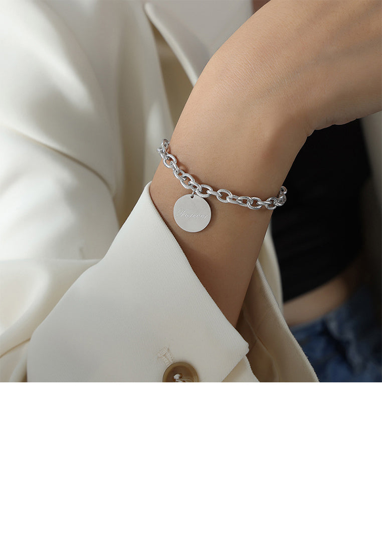 Fashion and Simple 316L Stainless Steel Geometric Round Chain Bracelet