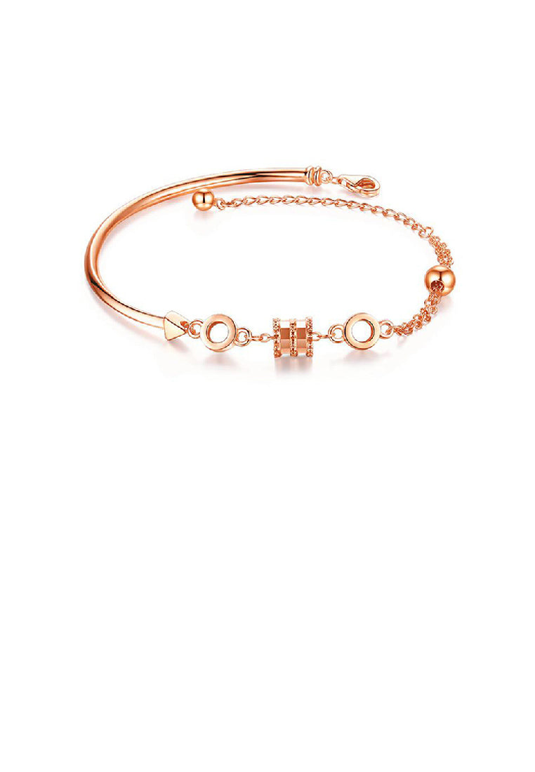 925 Sterling Silver Plated Rose Gold Fashion Temperament Small Waist Geometric Bracelet