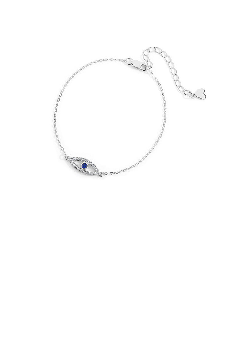 925 Sterling Silver Simple Personality Devil Eye Bracelet with Cubic Zirconia - Luxurious Look