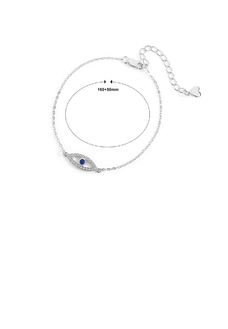 925 Sterling Silver Simple Personality Devil Eye Bracelet with Cubic Zirconia - Luxurious Look