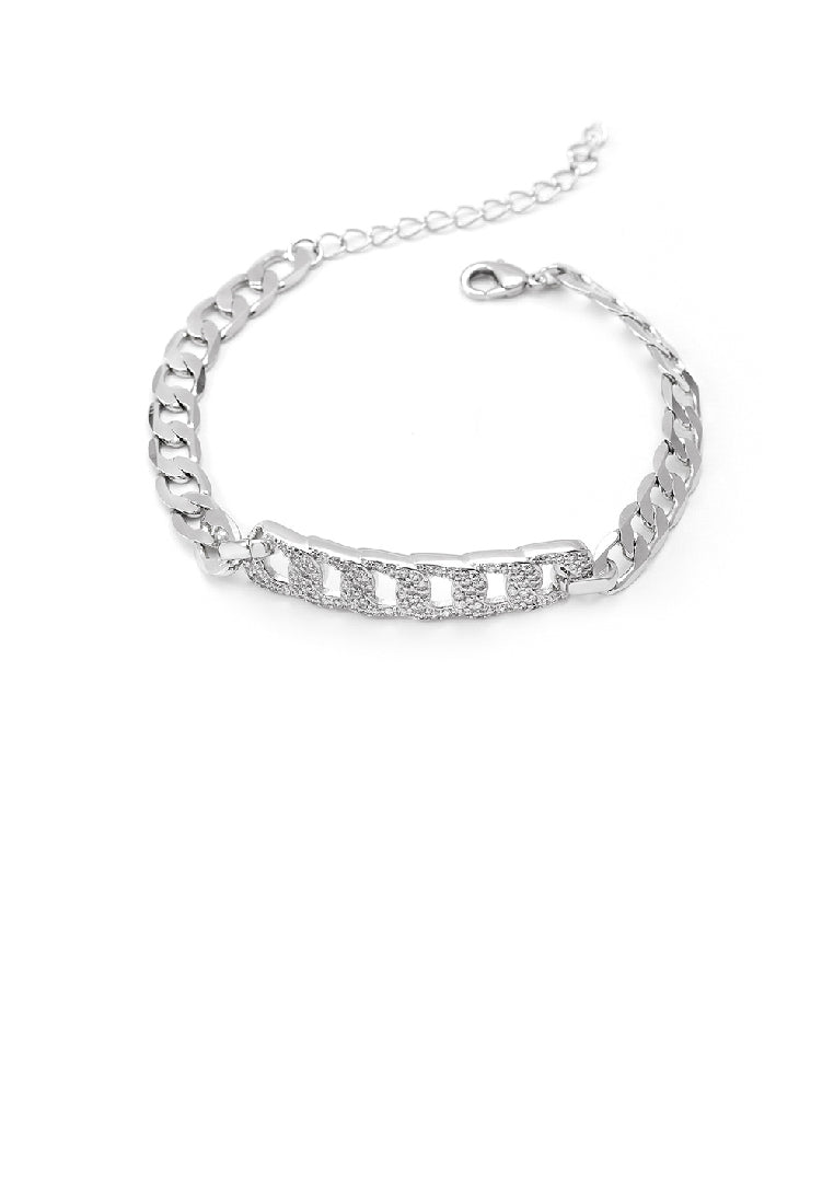 Fashion Temperament Chain Geometric Bracelet with Cubic Zirconia - Luxurious Look