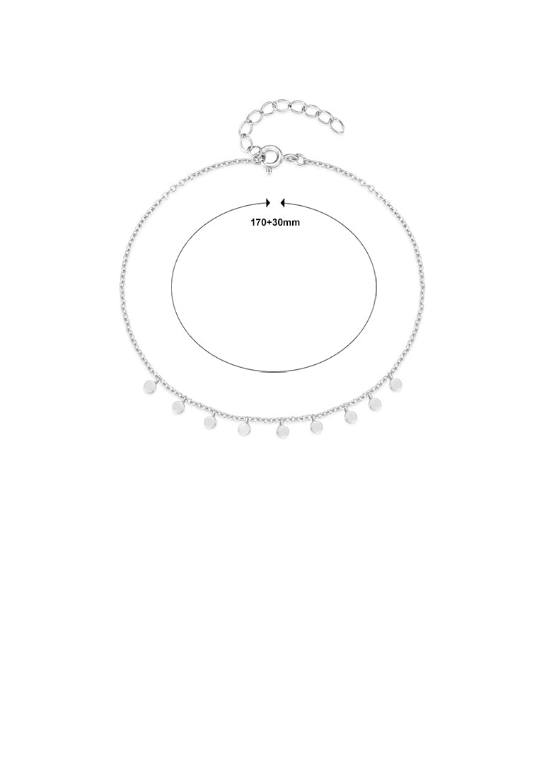 925 Sterling Silver Simple and Fashion Geometric Disc Bracelet