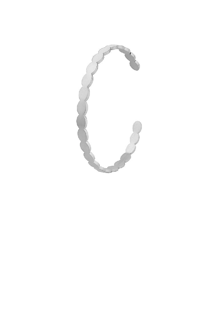 Fashion Simple 316L Stainless Steel Ellipse Stitching Geometric Circle Open Bangle
