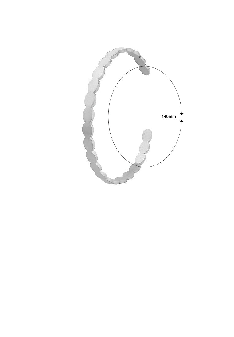 Fashion Simple 316L Stainless Steel Ellipse Stitching Geometric Circle Open Bangle