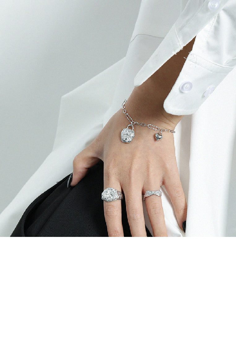 925 Sterling Silver Fashion Cute Puppy Heart Bracelet