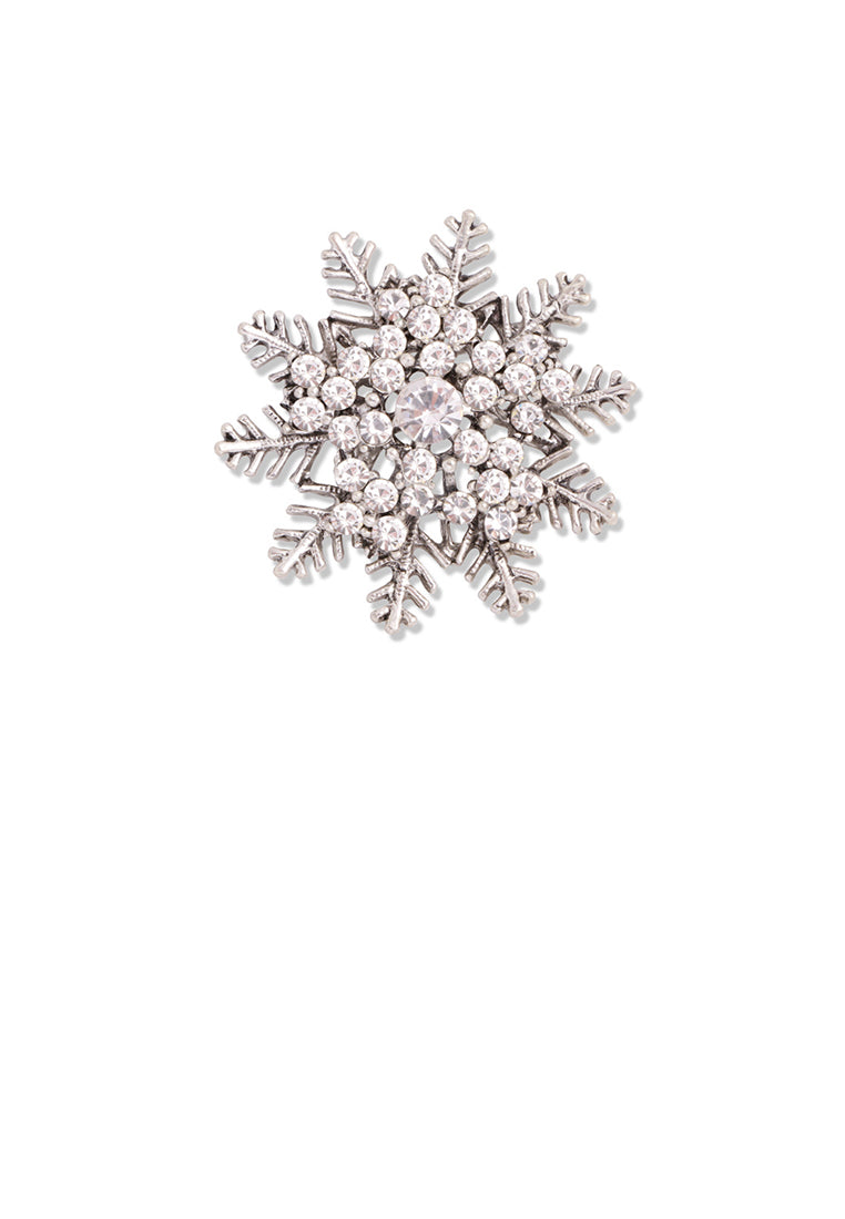 Fashion and Elegant Snowflake Brooch with Cubic Zirconia - Luxurious Look