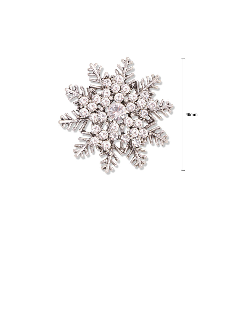 Fashion and Elegant Snowflake Brooch with Cubic Zirconia - Luxurious Look