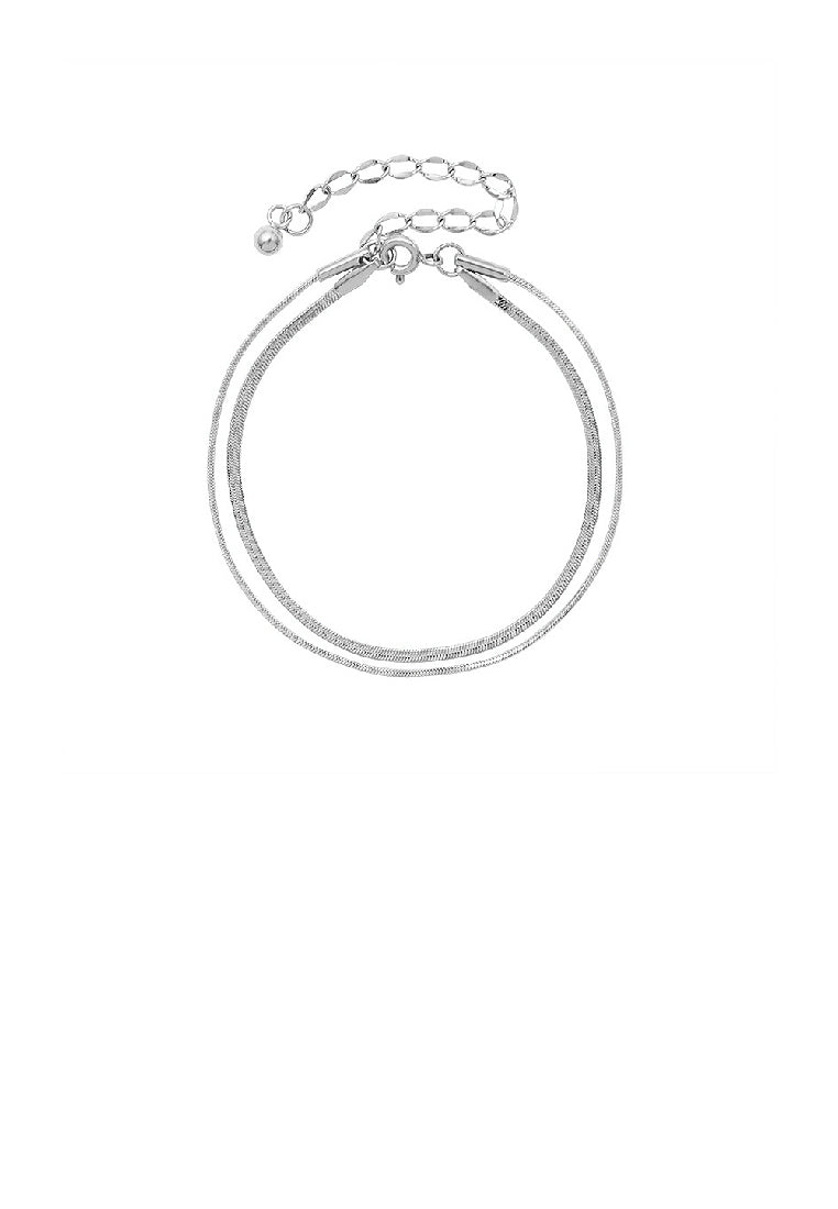 Simple Fashion 316L Stainless Steel Geometric Double Layer Bracelet