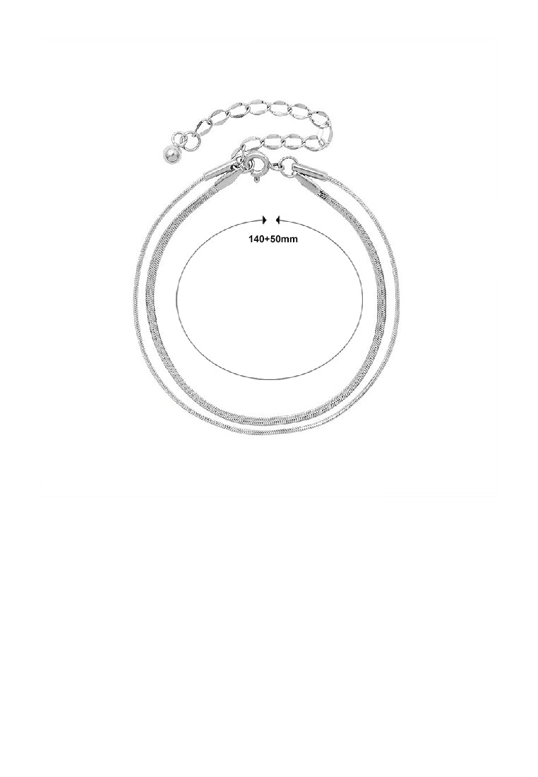 Simple Fashion 316L Stainless Steel Geometric Double Layer Bracelet