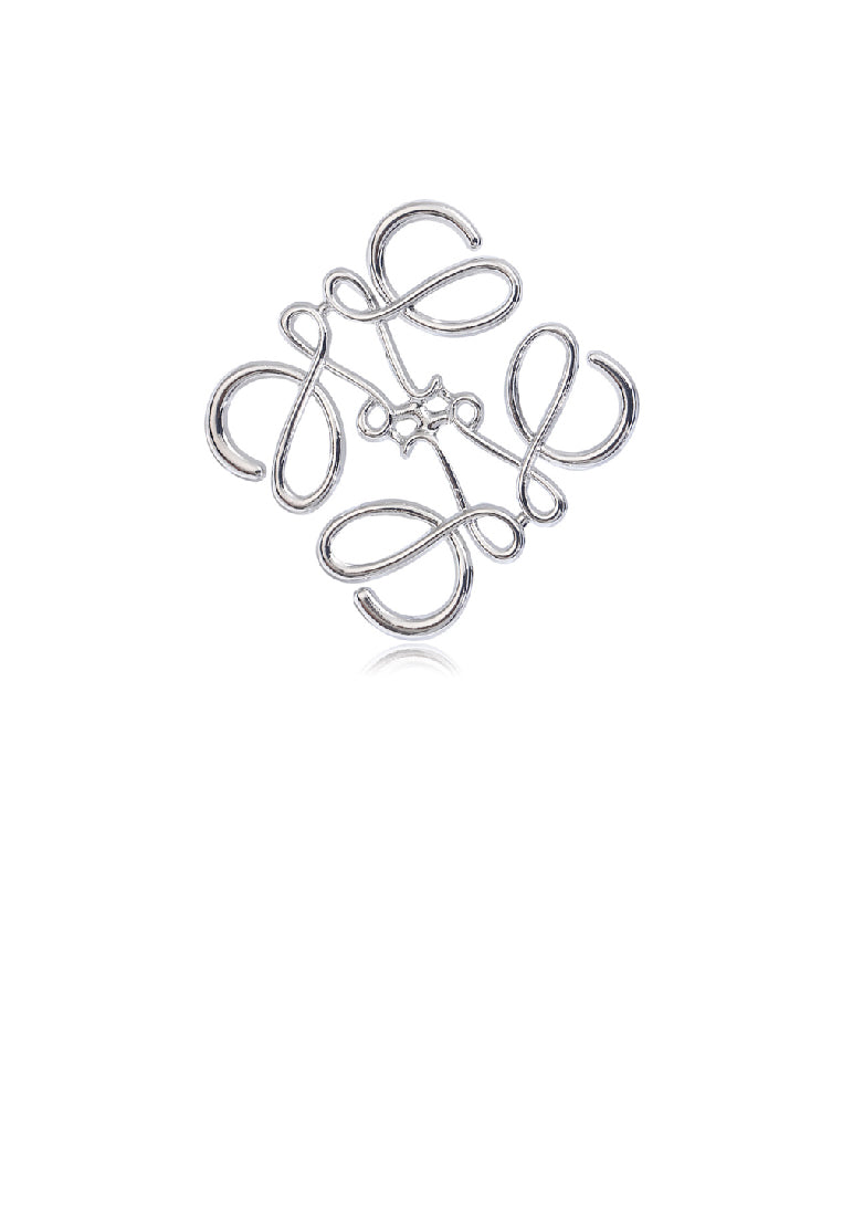 Simple Vintage Line Pattern Geometric Square Brooch