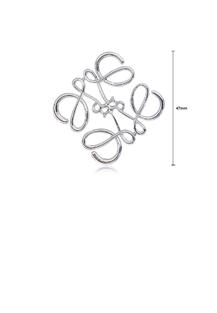 Simple Vintage Line Pattern Geometric Square Brooch