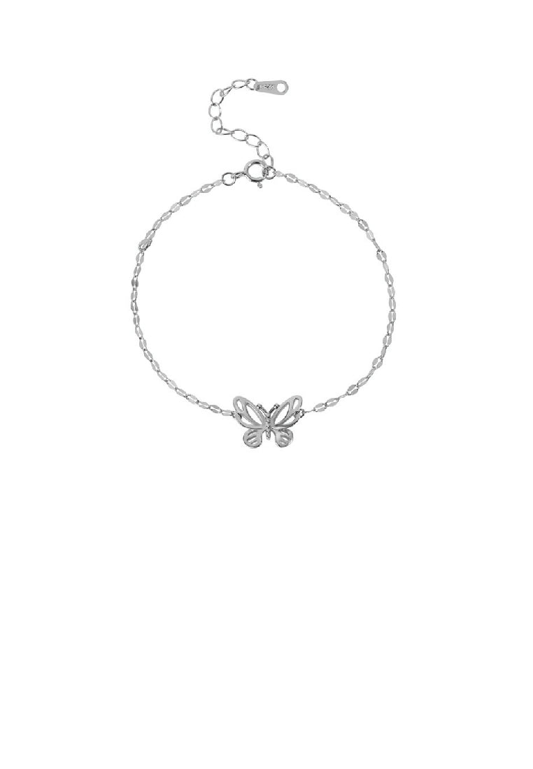 925 Sterling Silver Fashion Elegant Hollow Butterfly Bracelet