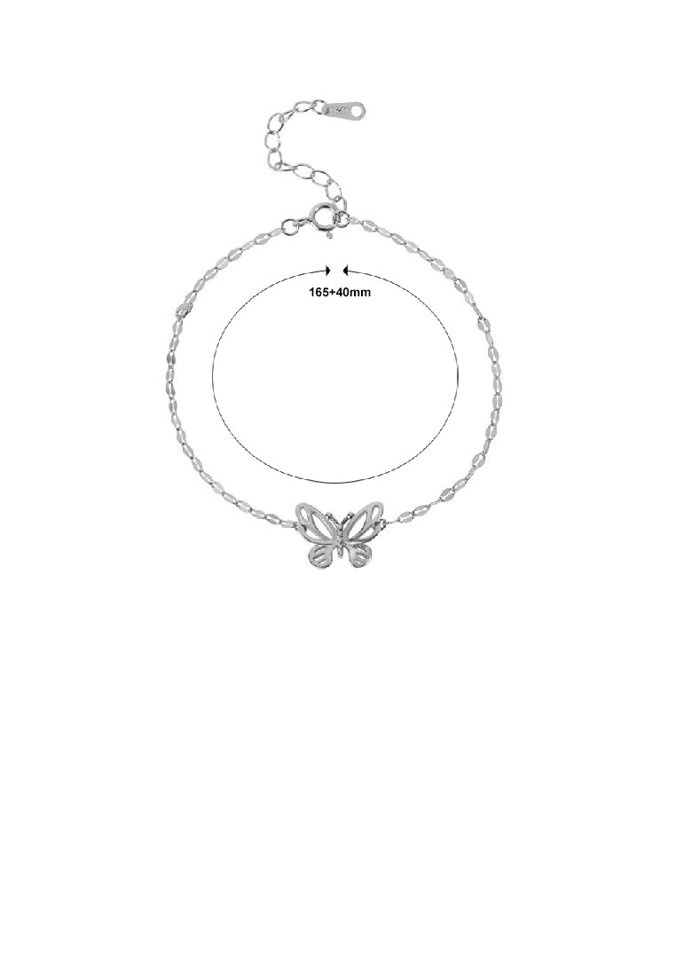 925 Sterling Silver Fashion Elegant Hollow Butterfly Bracelet