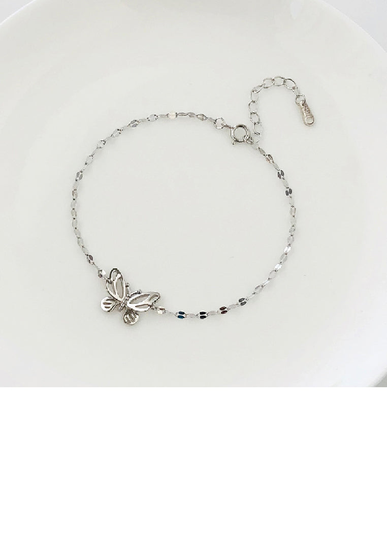 925 Sterling Silver Fashion Elegant Hollow Butterfly Bracelet