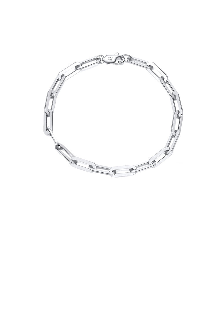925 Sterling Silver Simple Fashion Geometric Chain Bracelet
