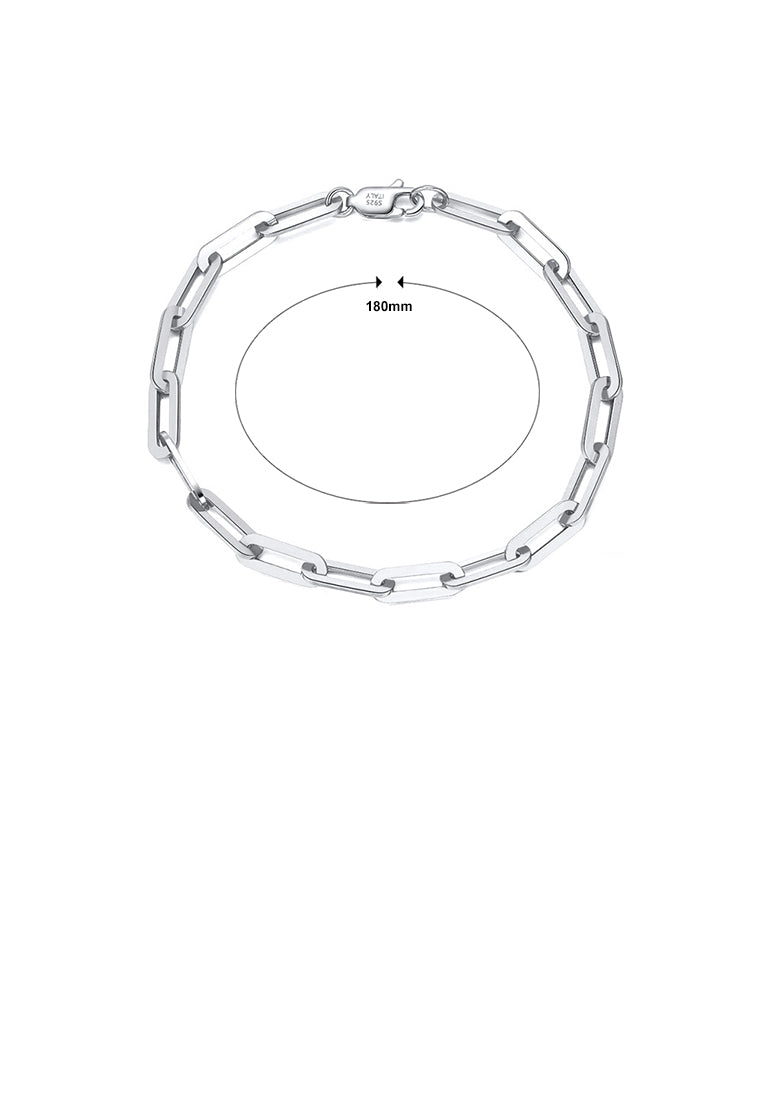 925 Sterling Silver Simple Fashion Geometric Chain Bracelet