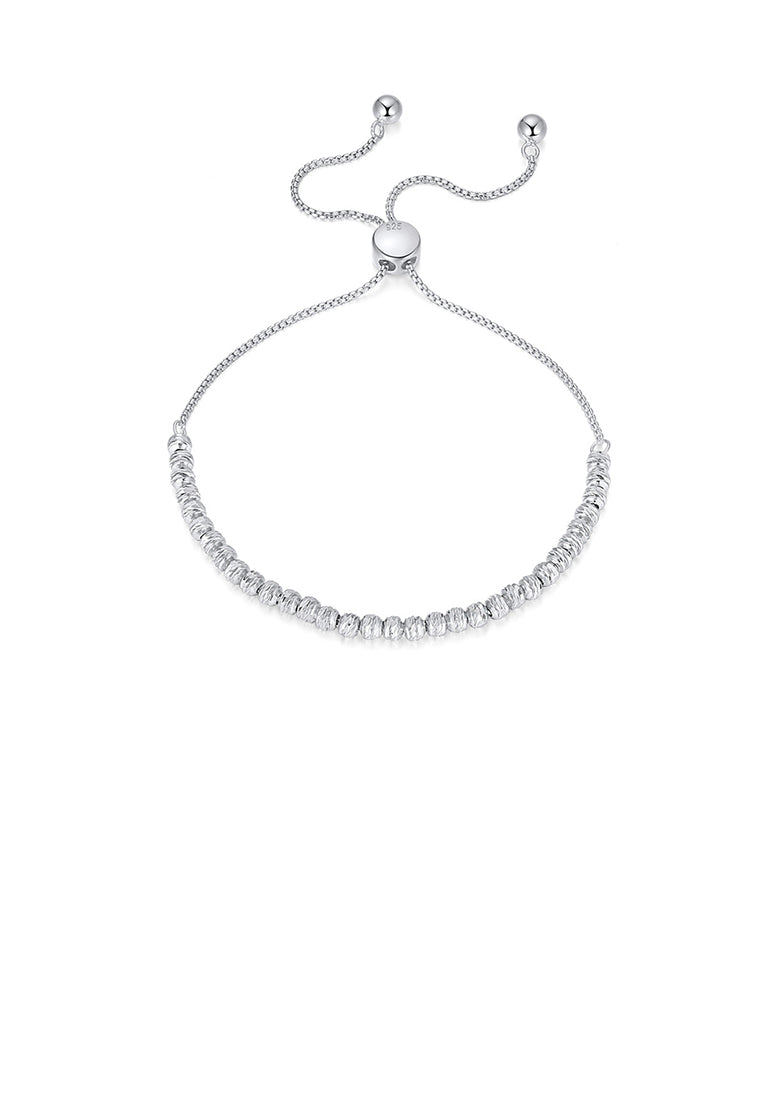 925 Sterling Silver Fashion Simple Geometric Ball Adjustable Bracelet