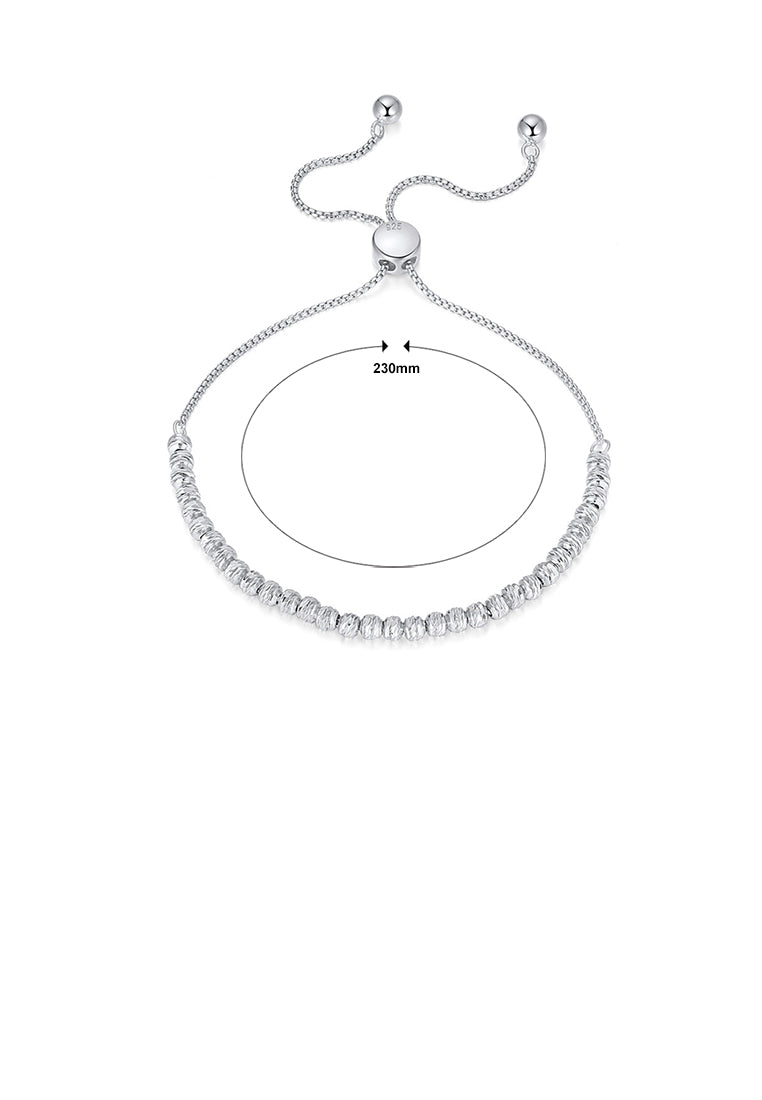 925 Sterling Silver Fashion Simple Geometric Ball Adjustable Bracelet