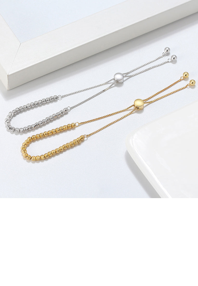 925 Sterling Silver Fashion Simple Geometric Ball Adjustable Bracelet
