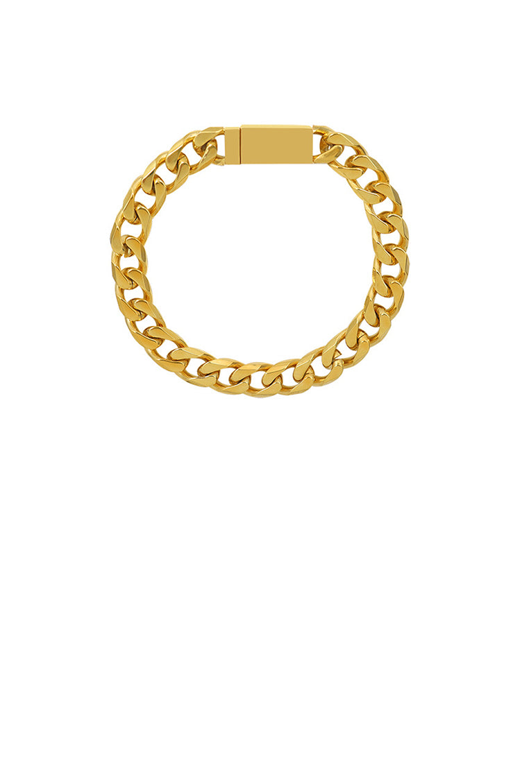 Fashion Personality Plated Gold 316L Stainless Steel Geometric Chain Bracelet