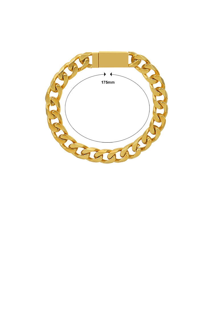 Fashion Personality Plated Gold 316L Stainless Steel Geometric Chain Bracelet