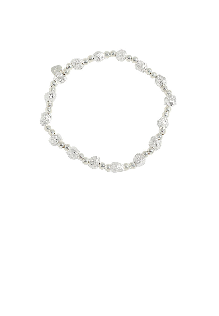 925 Sterling Silver Fashion Simple Geometric Round Bead Bracelet