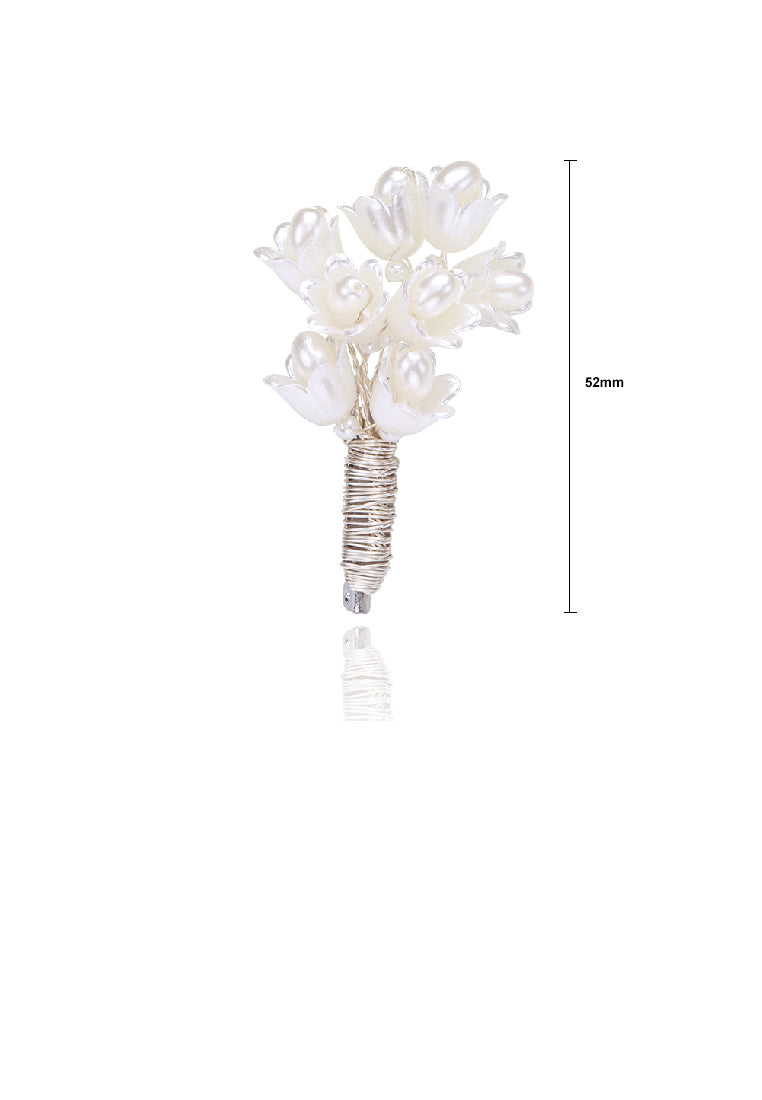 Fashion and Elegant Bluebell Flower Imitation Pearl Brooch - Luxurious Look