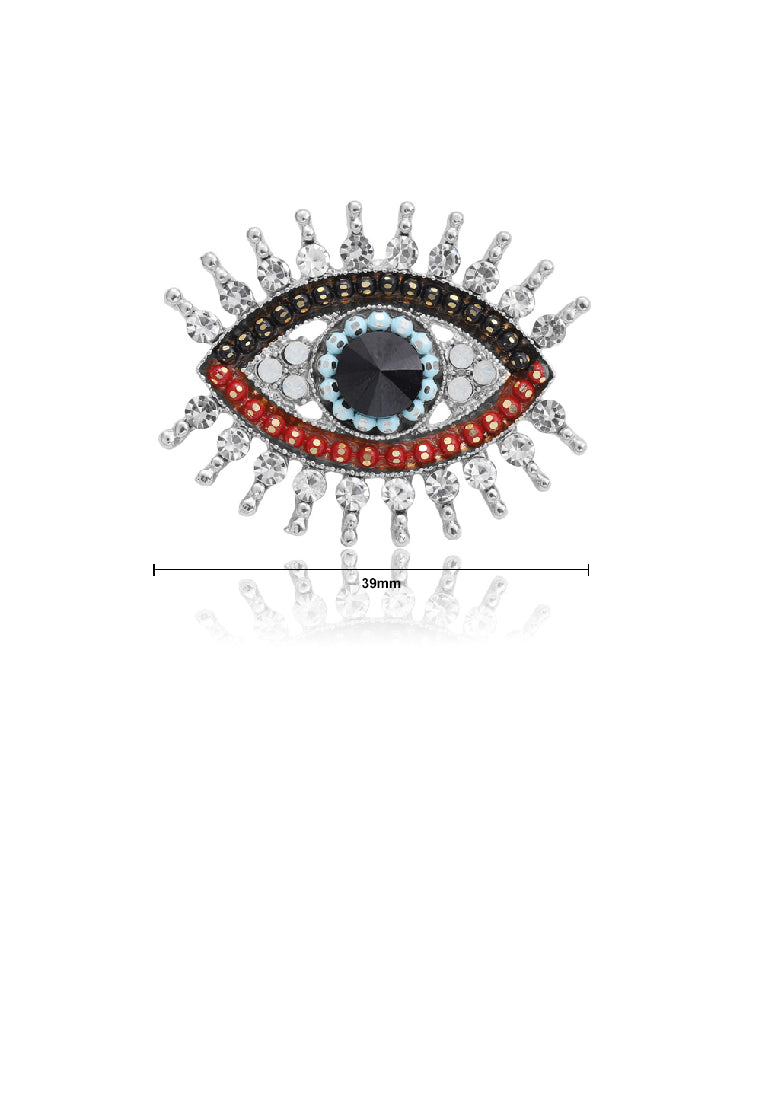 Brilliant Personality Eye Brooch with Multi Colored Cubic Zirconia - Luxurious Look